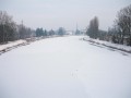 Zamrzlé Labe - pohled z můstku směrem na Káraný - leden 2009